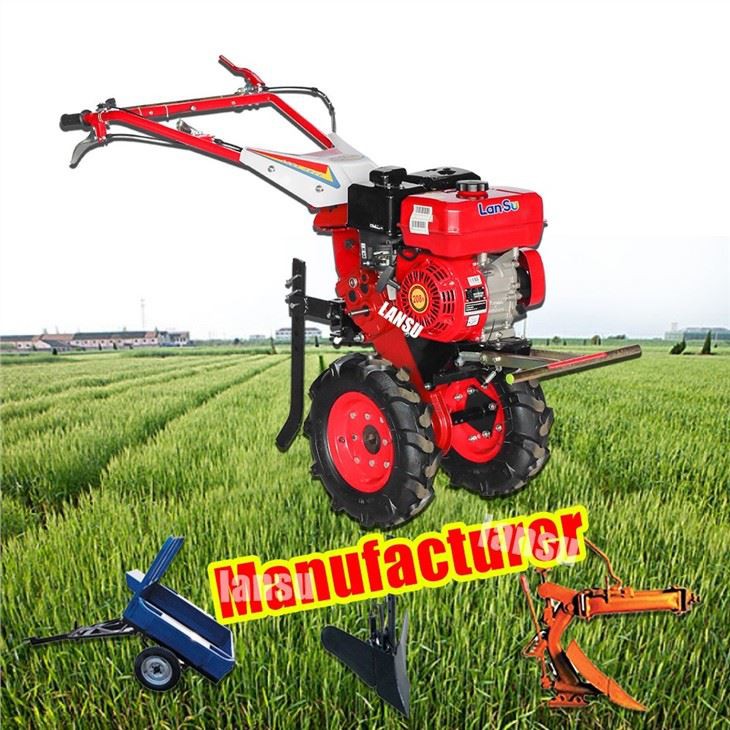 Pacuan 4roda&4-Lejang (7HP, 9HP, 15HP) Berjalan Sendiri Penanam Pertanian Kecil Petrol/Diesel Belakang Tine Rotary Farm Power Tiller Dengan Weeder/Trencher